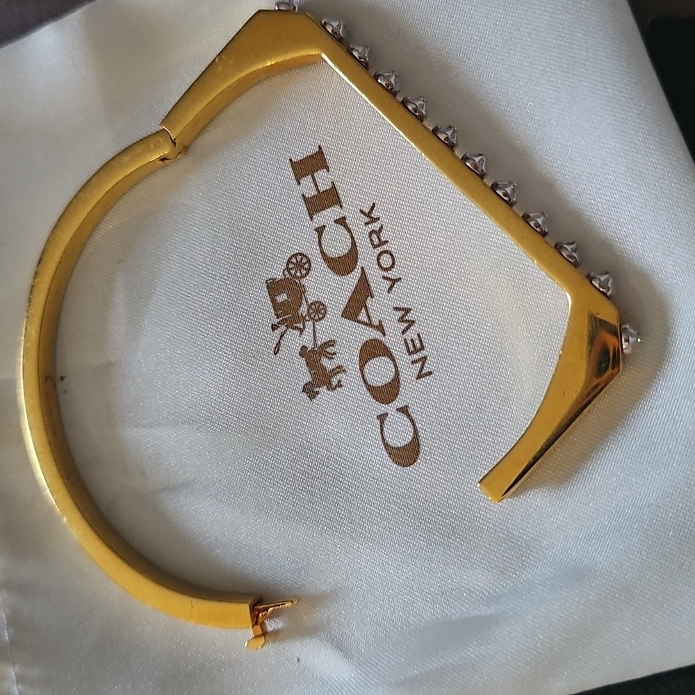 Coach Gold Bangle with Silver Rivets - Picture 6 of 7